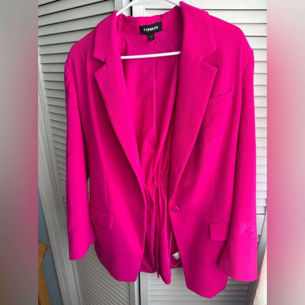 Express Neon Berry Boyfriend Blazer
